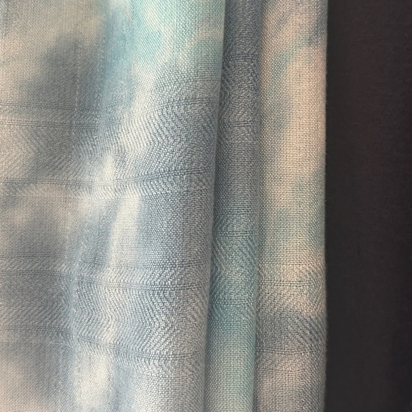 Tie Die Blue Wrap Scarf NEW ! Pre Washed Ready To Wear Boho Tassels - Picture 8 of 16